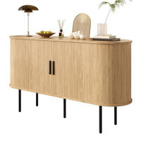KOMMODE aus MDF 140x40x78cm in Natur mit Rolltür - Naturfarben, Holzwerkstoff (140/78/40cm) - Modfu