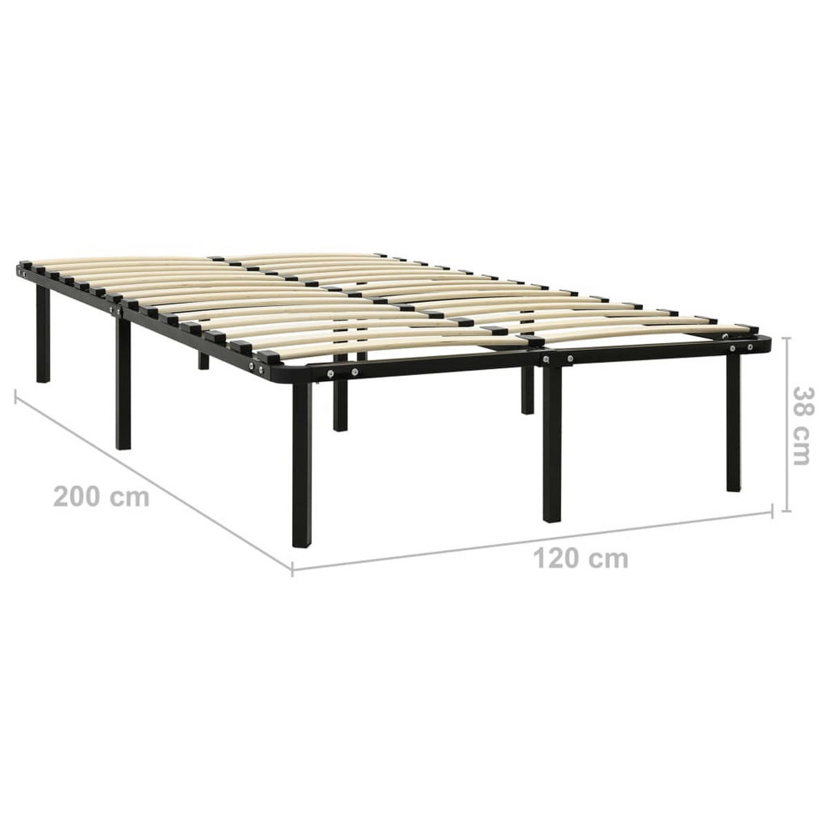 METALLBETT Hernández 120/200 cm - Schwarz, Metall (120/200cm) - Nettlife