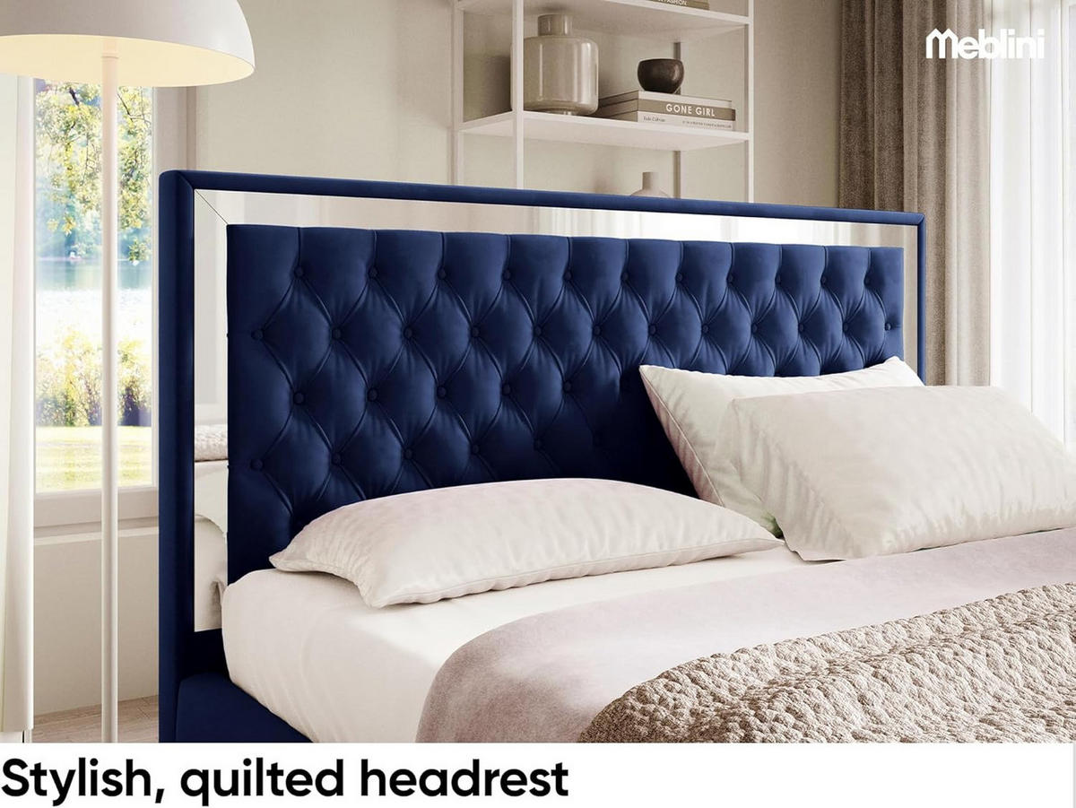 POLSTERBETT ARONA - Blau, Textil (120/200cm) - Meblini