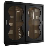 SCHWEBETÜRENSCHRANK 200/200/62 2-türig - Schwarz, Holz (200/200/62cm) - Abiks Möbel