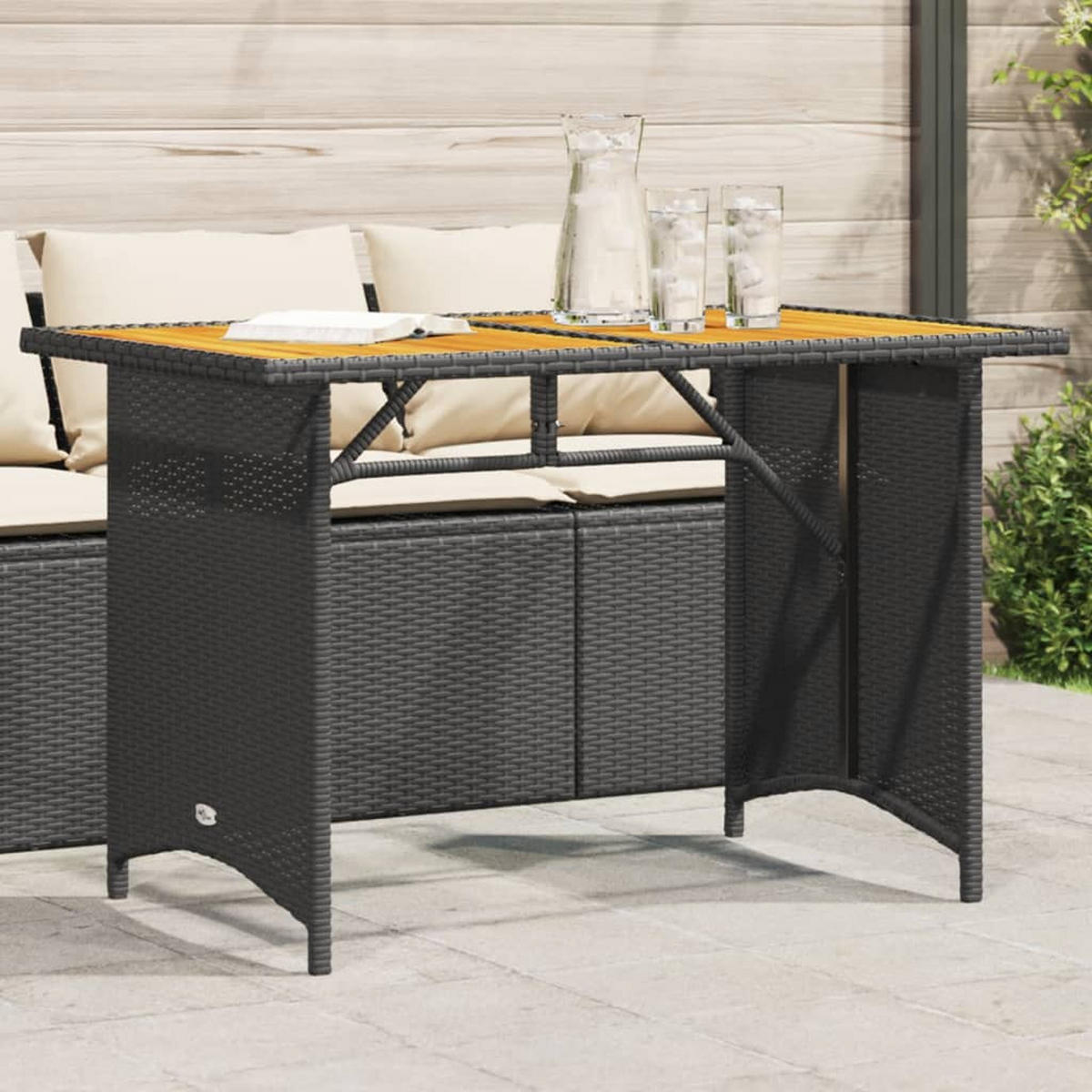GARTENTISCH Tischgar 68/70/110 cm - Schwarz, Naturmaterialien (110/68/70cm) - ZMH