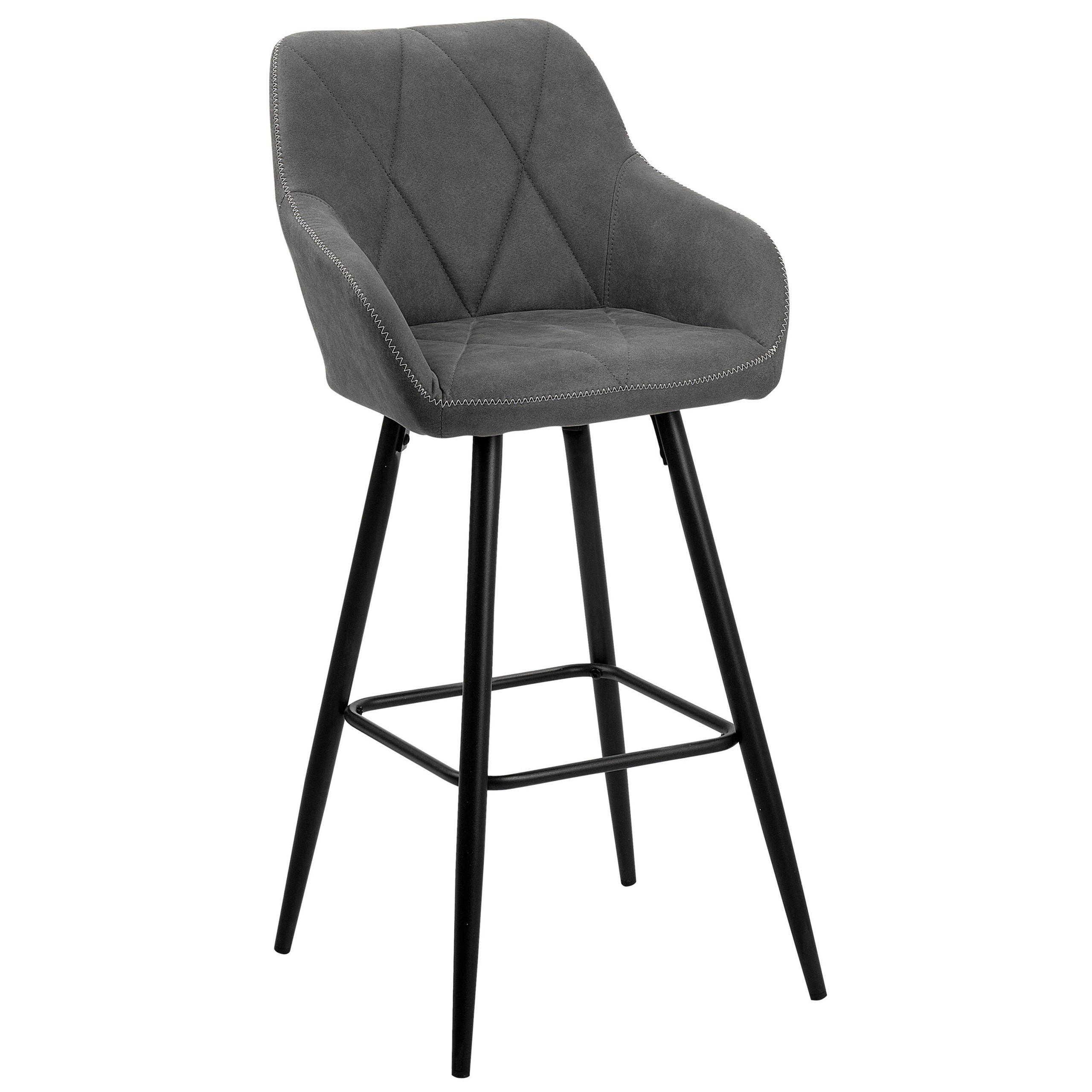 BARSTUHL 2er-Set Polsterbezug Grau Darien - Grau, Textil/Metall (44/104/41cm) - Beliani