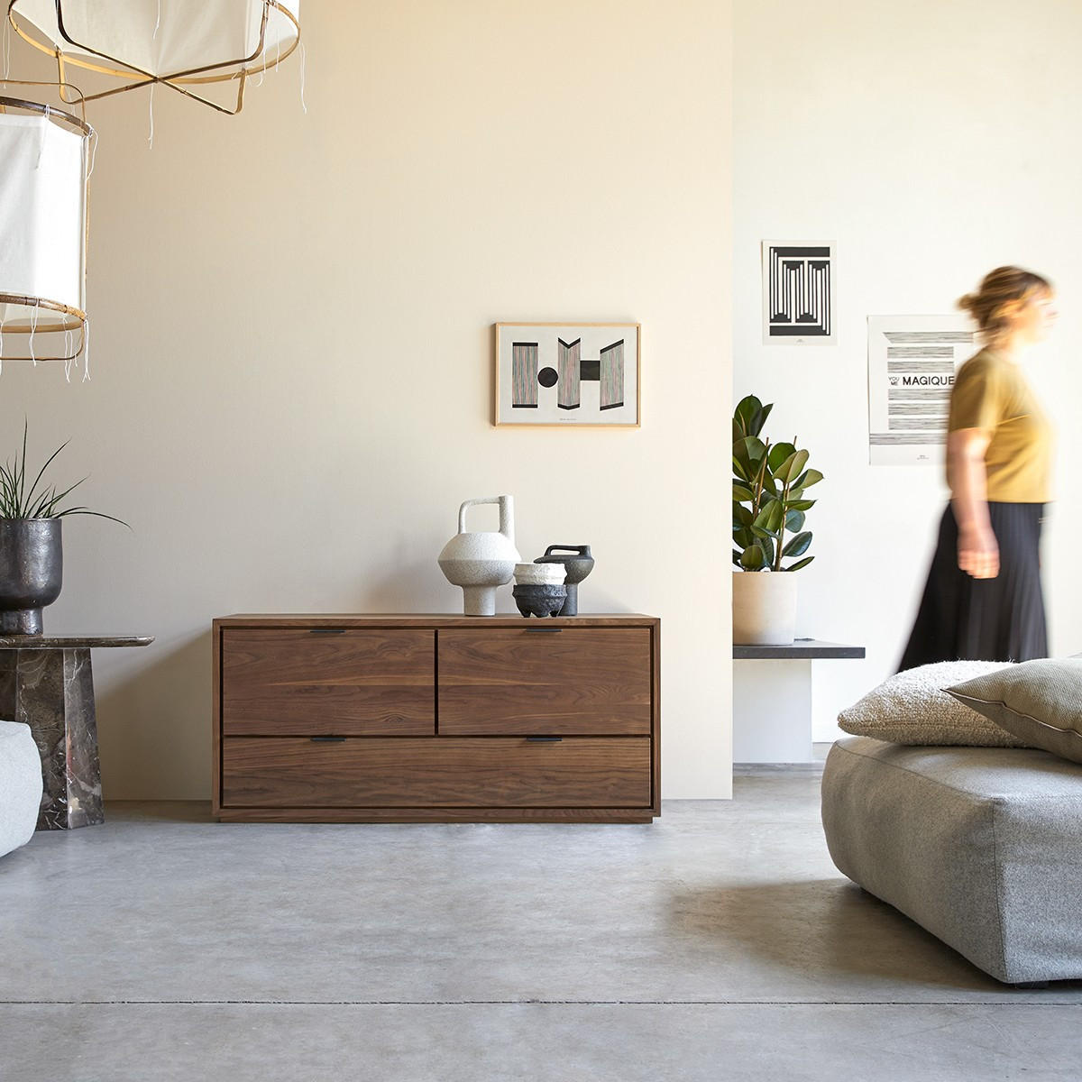 TV-SCHRANK Senson Dunkelbraun aus Walnuss - Dunkelbraun, Holz (120/55/45cm) - Tikamoon