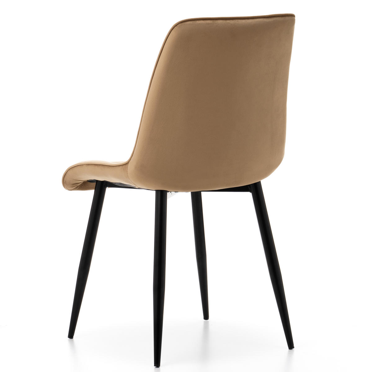 STUHL CHIC gespolsterter mit Steppung - beige - Samt Velours - Hellbraun/Beige, Metall (50/88/47cm) - NEW HOME