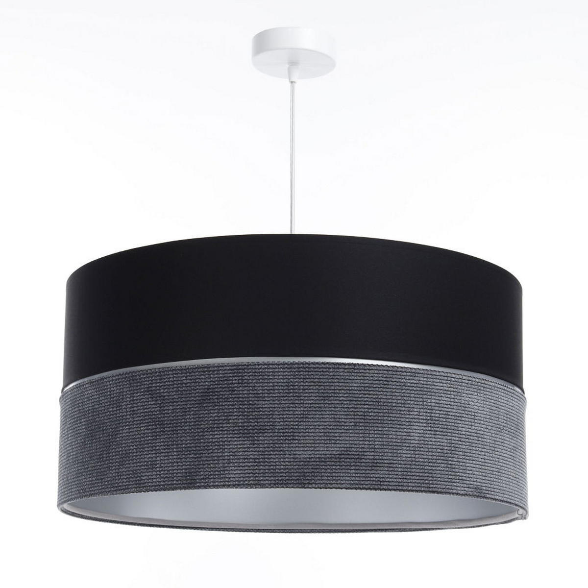 HÄNGELEUCHTE Grau 50/25 cm - Schwarz/Grau, Kunststoff (50/0.8/25cm) - ONZENO