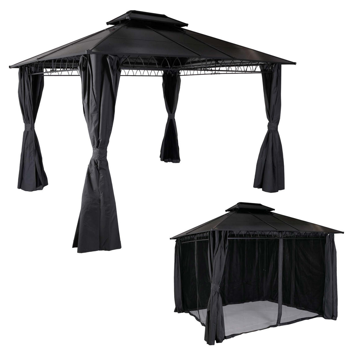 HARDTOP PERGOLA Grau - Grau, Textil (360/290/300cm) - MCW