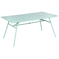 ZAHRADNÍ STŮL 160/90 cm Kov Mátově zelený Terenzo - mátově zelená, kov (160/90/74cm) - Beliani