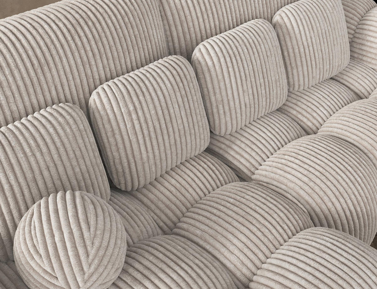 ECKSOFA COVELION L-Form – Schlaffunktion, Bettkasten, Wellenfederung, HR-Kaltschaum, inkl. Kissen, moderner Wohnkomfort - Champagner, Kunststoff (260/167cm) - Wohnideebilder