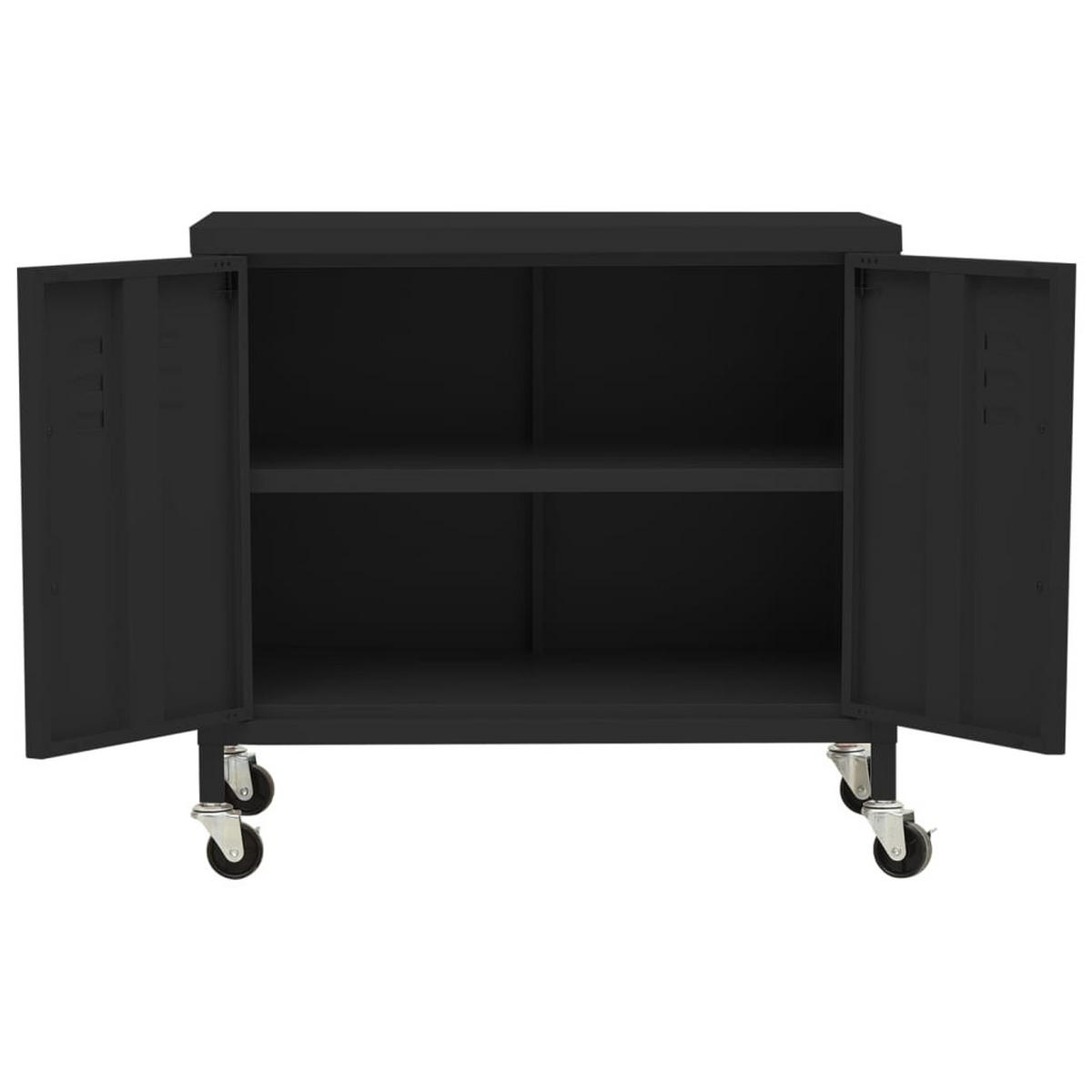 MEHRZWECKSCHRANK Myers 56/35/60 cm - Schwarz, Metall (56/60/35cm) - Nettlife