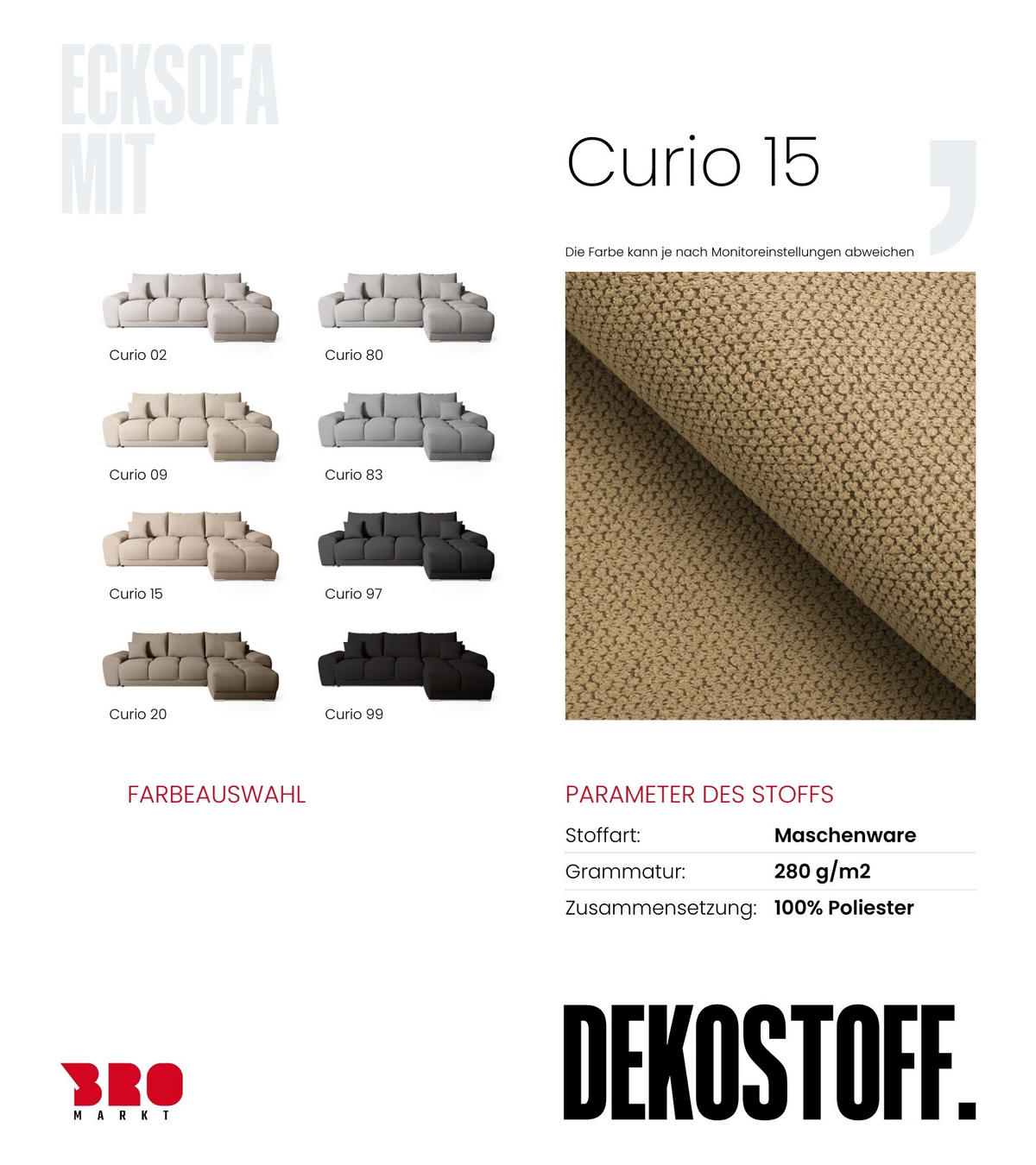 ECKSOFA Nubes mit Schlaffunktion Hellbraun - Hellbraun/Silberfarben, Kunststoff/Textil (290/180cm) - Bromarkt