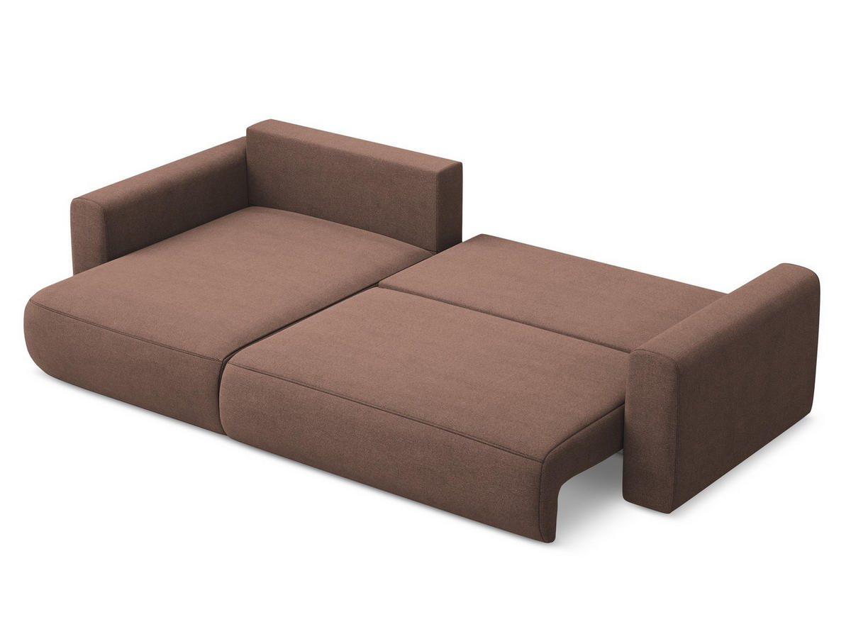 ECKSOFA mit Schlaffunktion Strukturstoff Stoff Pink - Pink/Hellrosa, Kunststoff/Textil (149/278cm) - Makamii
