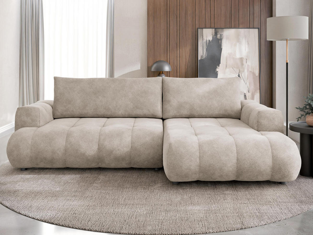 ECKSOFA Haiti, Seite: Rechts 2R+LC - Schwarz/Mokka, Holz/Textil (276/156cm) - MIRJAN24
