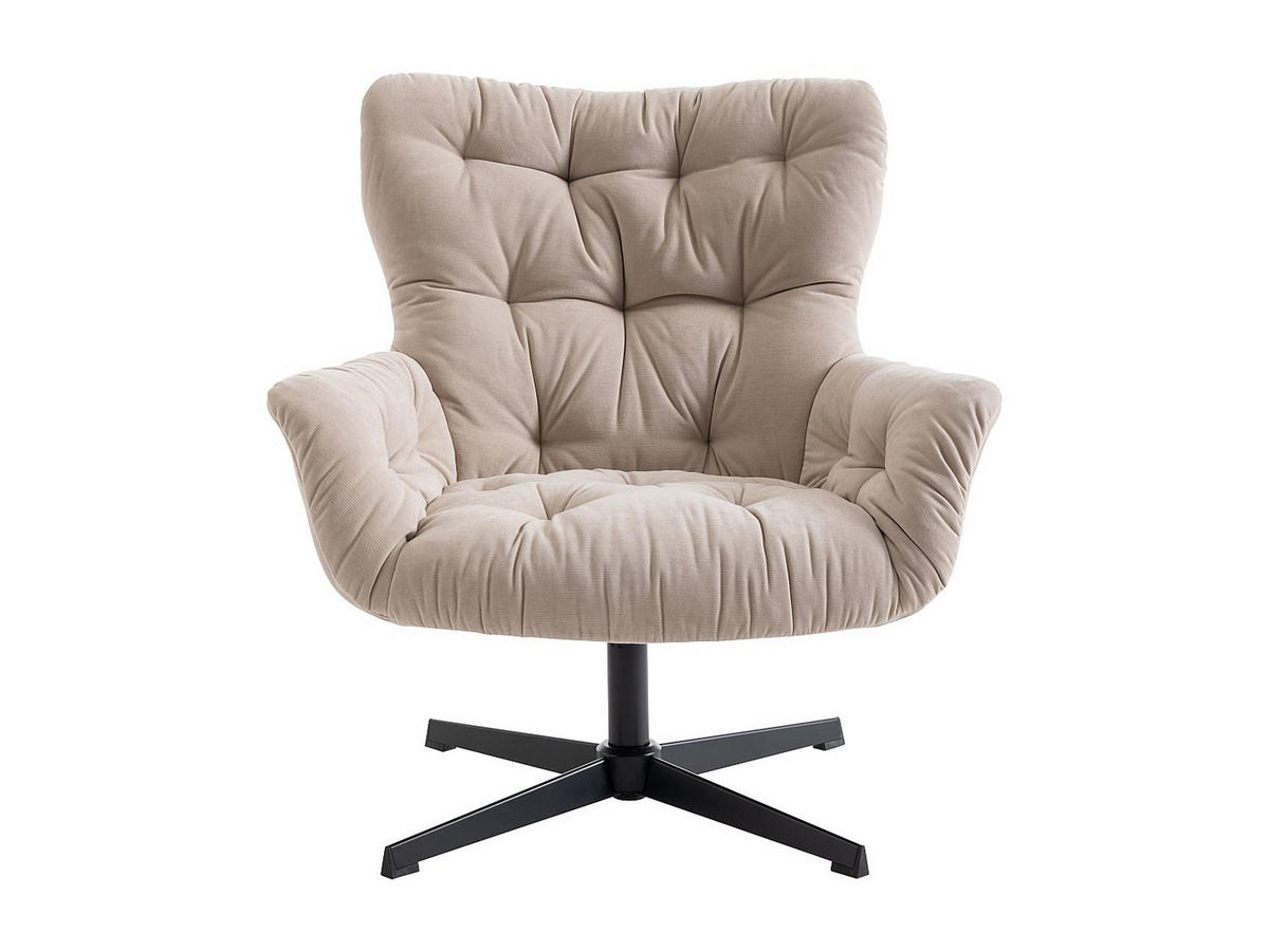 DREHSESSEL - Stoff - Beige - OPHELIE - Beige, Textil (83/87/83cm) - Vente-Unique