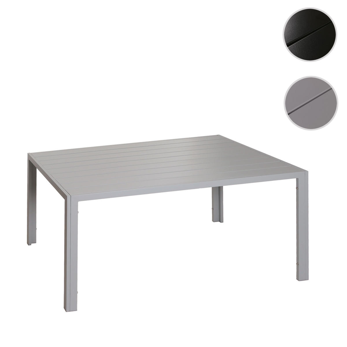 ALU-ESSTISCH rechteck Hellgrau - Hellgrau, Metall (80/140/72cm) - MCW