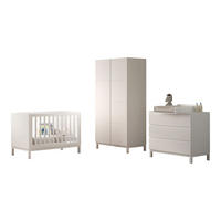 BABYZIMMER SET Keely Kiefer & MDF weiß Babybett Wickelkommode Schrank - Weiß, Holz (58/196/99cm) - 58aufmkessel