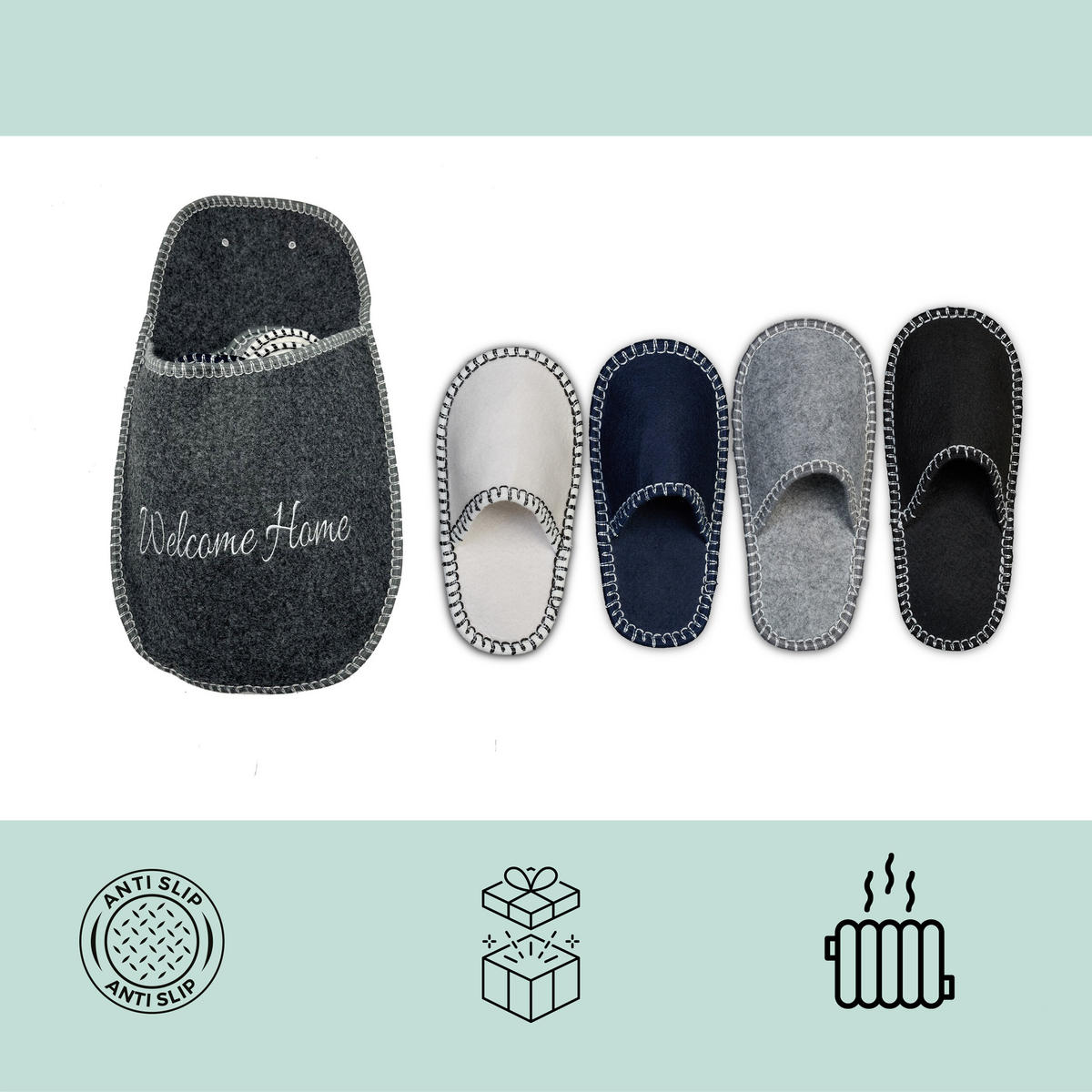 6XPANTOFLE pro hosty - různobarevná, textil (28/50/6cm) - Relaxdays