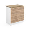 SPÜLENUNTERSCHRANK R-Line Sonoma 80 cm, AP Eiche - Weiß/Sonoma Eiche, Holzwerkstoff (80/81.6/60cm) - Vicco