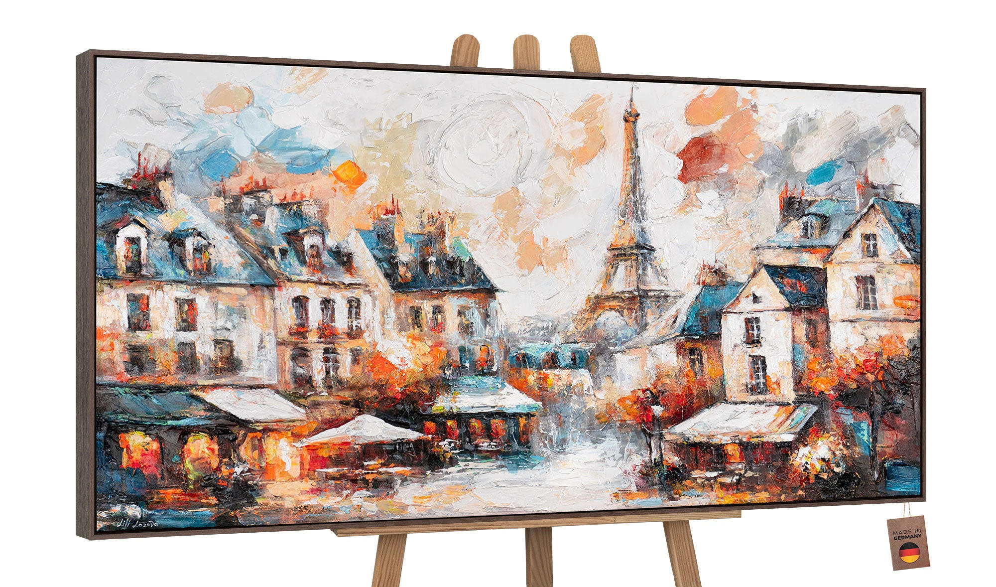 GEMÄLDE Die Gemütlichkeit von Paris Schattenfugenrahmen Grau 120x60 cm - Grau, Holz (120/60cm) - YS-art gallery