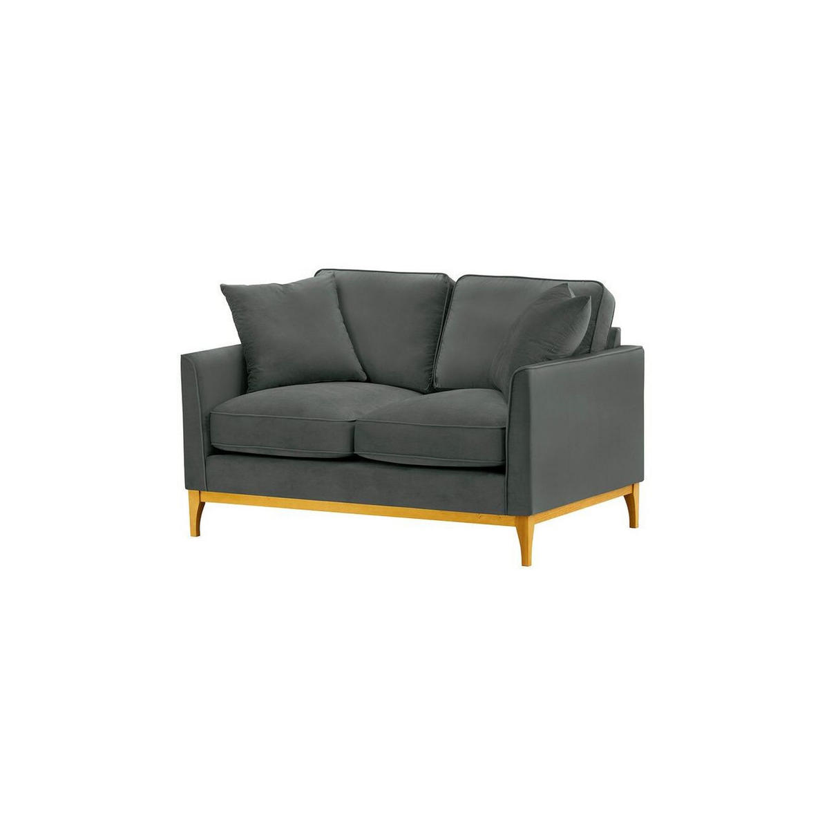 ZWEISITZER-SOFA Linara-Velluto 19 - Dunkelgrau, Holz/Textil (141/91/95cm)