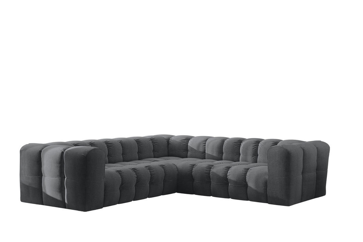 ECKSOFA Corner Mit Steppung BALOO, Chenille-Stoff Moly, Graphit - Graphitfarben, Holz (270/270cm) - Kaiser Möbel