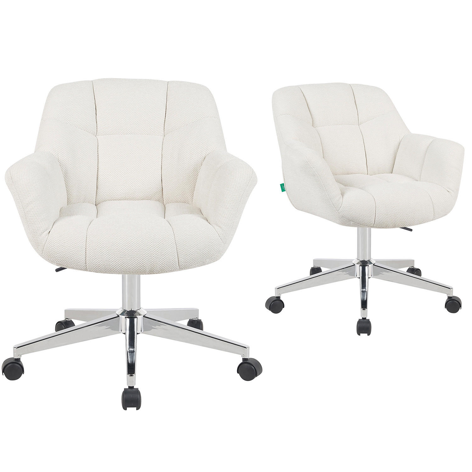 BÜROSTUHL Mika-Nio - Chromfarben/Creme, Textil/Metall (65/78/66cm) - DUBI Möbel