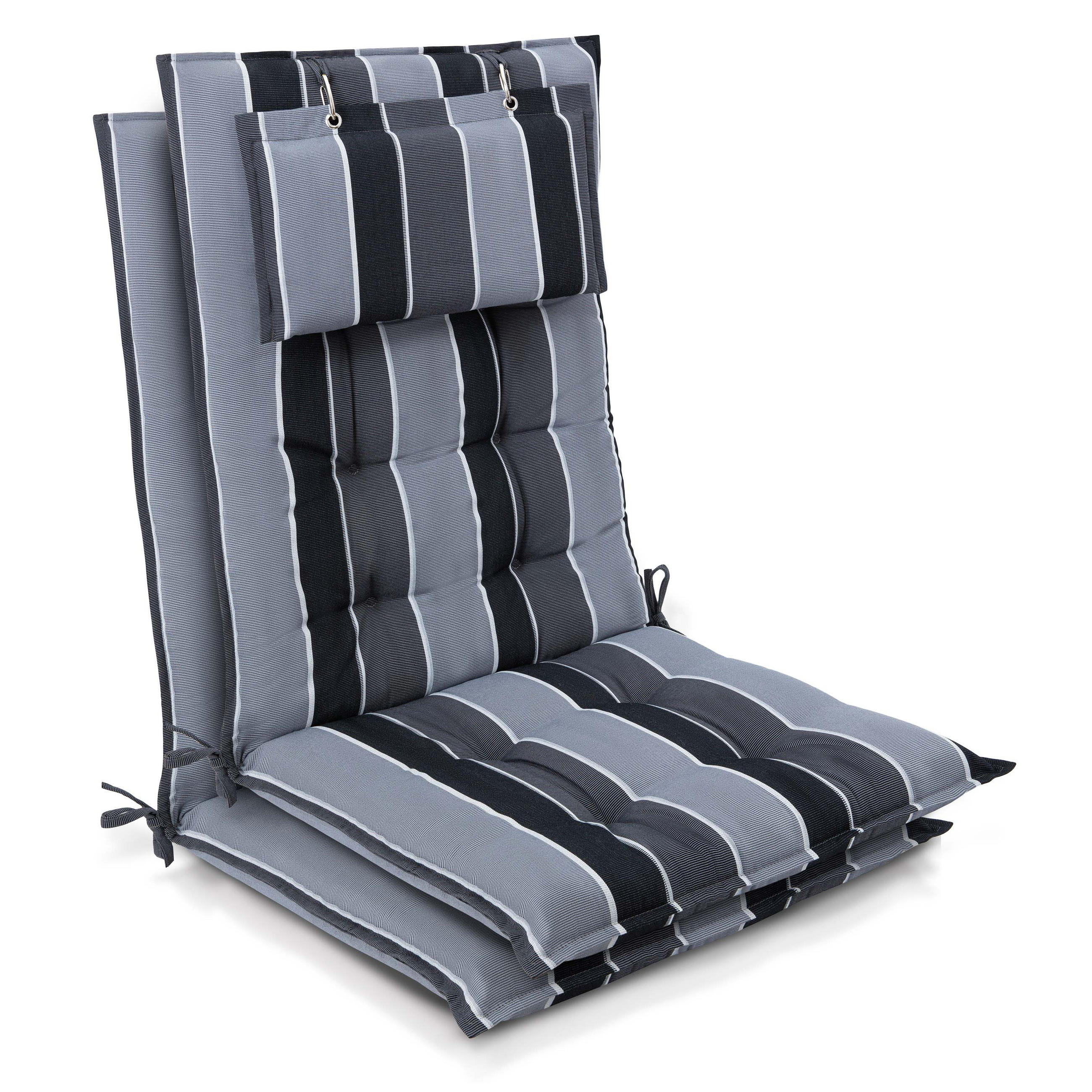 HOCHLEHNER Sun-HL 119x50x8cm Anthrazit-Gestreift (2tlg) - Dunkelgrau, Textil (50/120cm) - Beautissu 