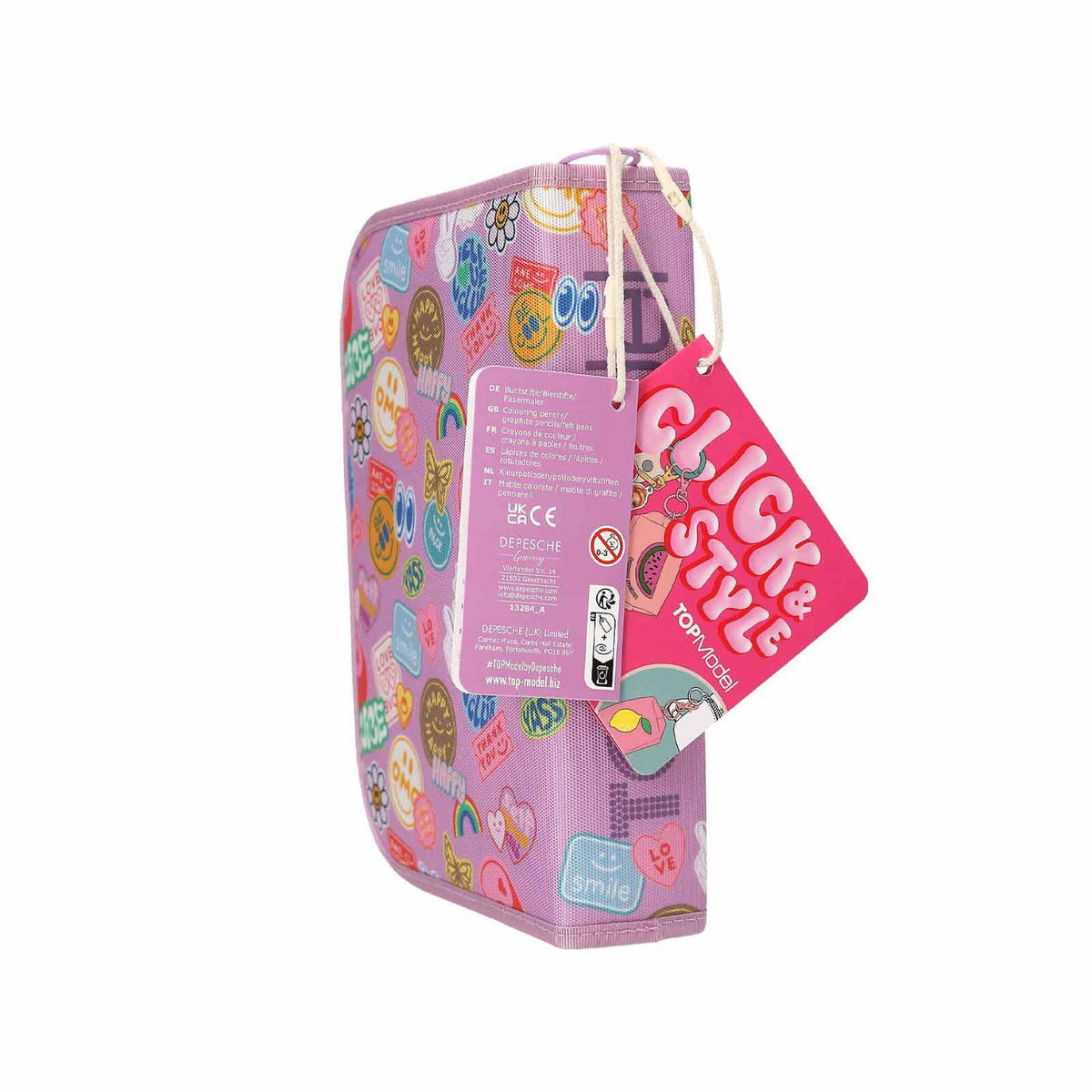 DELUXE FEDERTASCHE GIRL POWER INKL. STIFTE TOPModel violett 5 x 15,5 x 22 cm - Violett, Kunststoff (15.5/22/5cm) - Depesche Germany