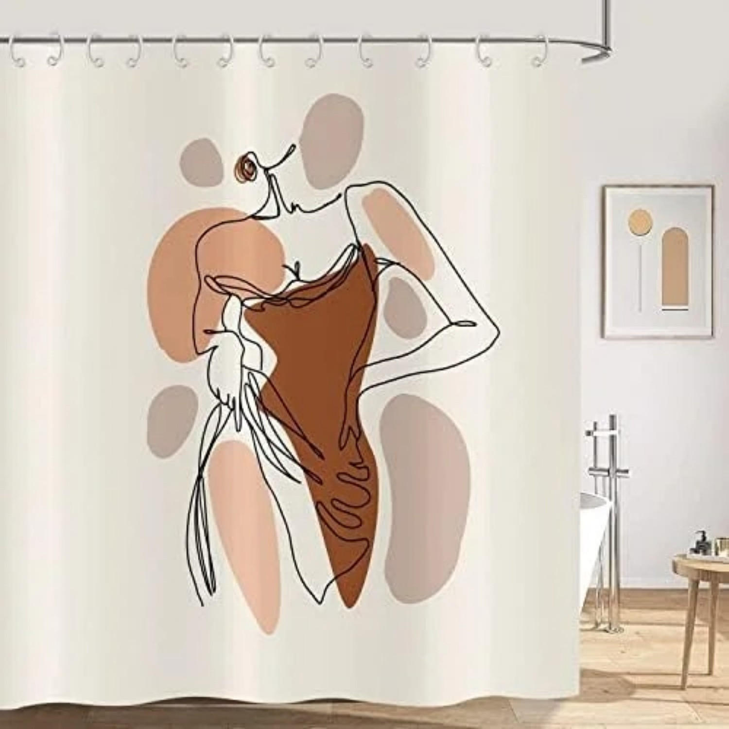DUSCHVORHANG abstrakt mit Haken - Gelb, Textil (200/180cm) - MCBOSON