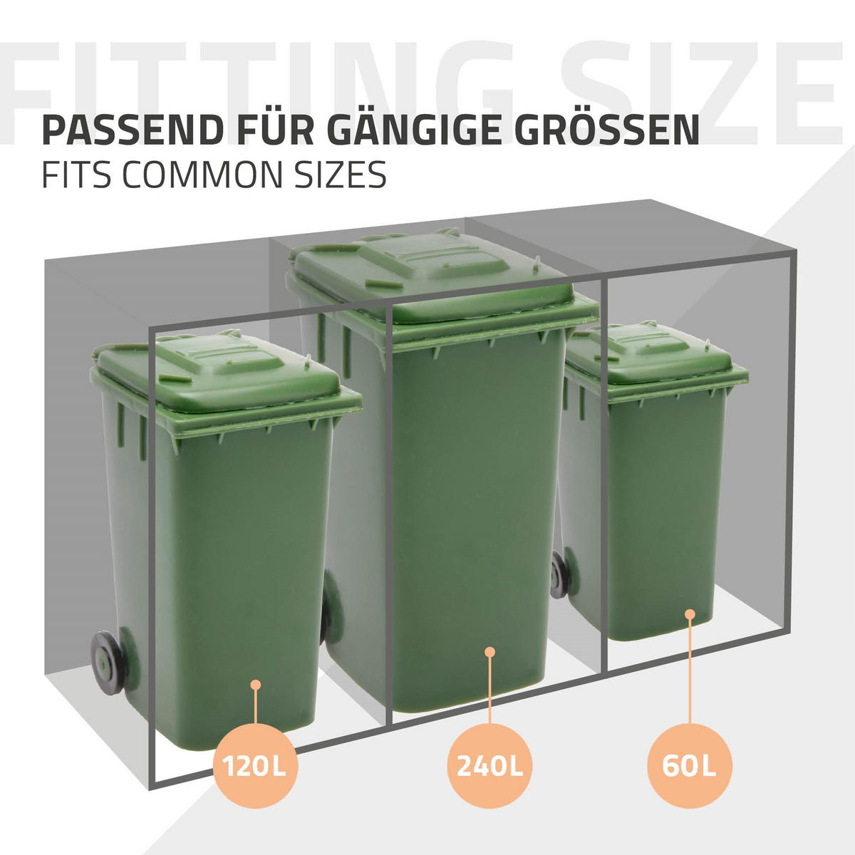 MÜLLTONNENBOX 1er 240L 68x80x120 cm Anthrazit aus Stahl wetterfest - Anthrazit, Metall (80/120/68cm) - ML-DESIGN