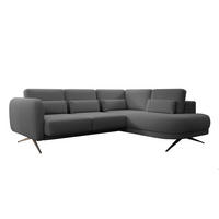 ECKSOFA ILUSIO L 250x205cm, Schlaffunktion, Dunkelgrau, Rechts - Dunkelgrau, Holz/Textil (248/205cm) - DomoHome