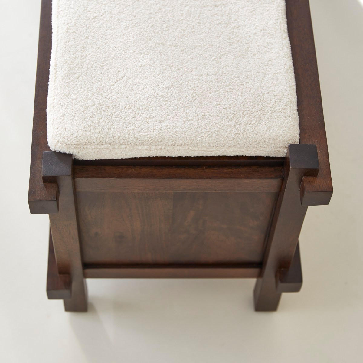 BETT-BANK Arko Braun aus Mango - Braun, Holz (120/48/40cm) - Tikamoon