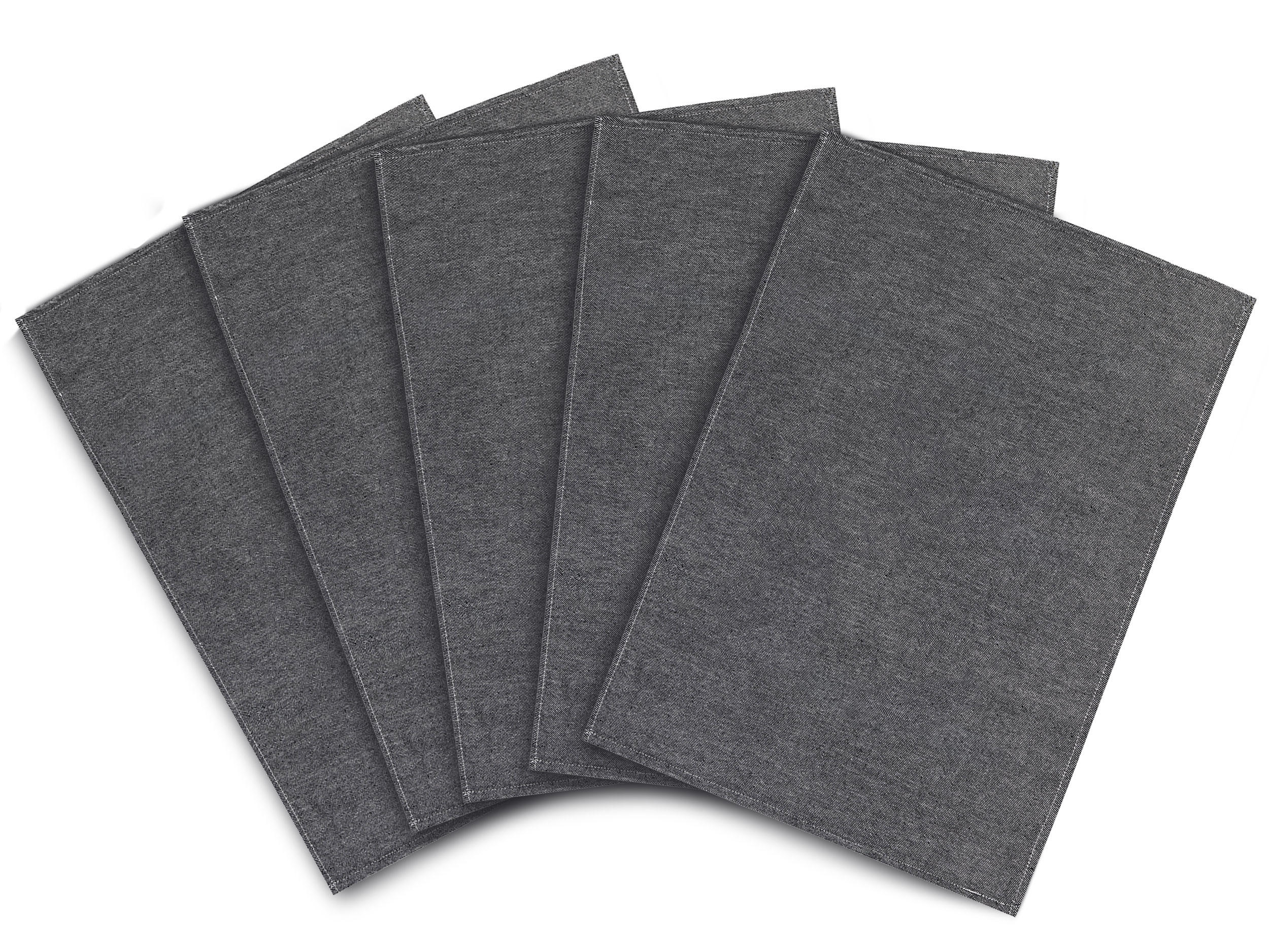 GESCHIRRTÜCHER, 5er-Set, 50x70 cm, 100% Baumwolle, Grau - Grau, Textil (50/70cm) - Zollner