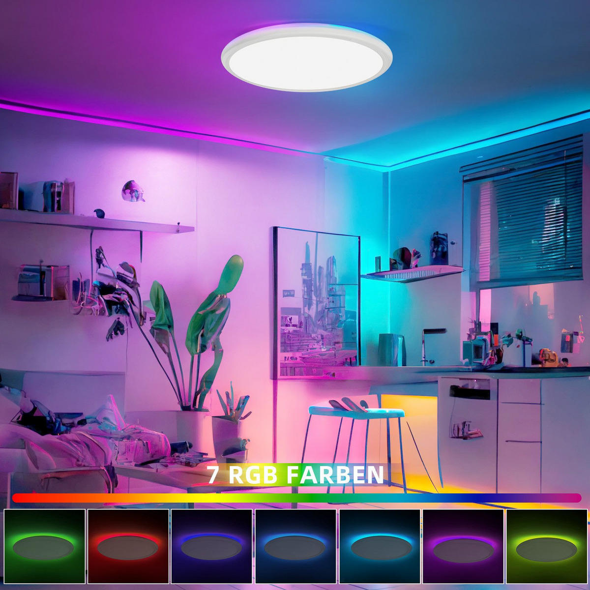 LED-DECKENLEUCHTE Machamer 30/30/2.7cm - Weiß, Kunststoff (30/30/2.7cm) - Nettlife