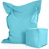 XXL-SITZSACK + Pouf 2er Set - 140x180cm - Hellblau, Textil (140/25/180cm) - Green Bean