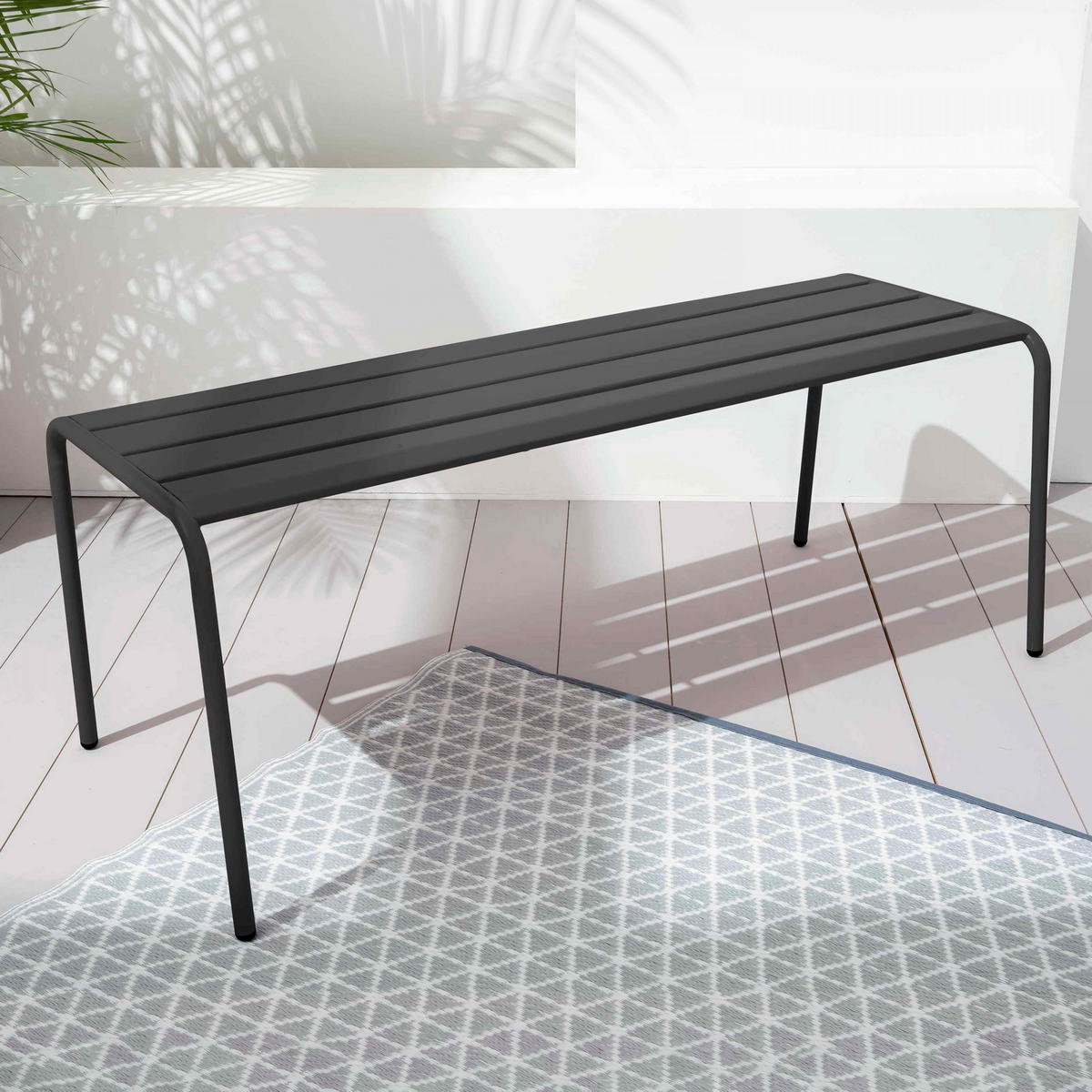 GARTENBANK, Grau - Grau, Metall (52/46/120cm) - Oviala