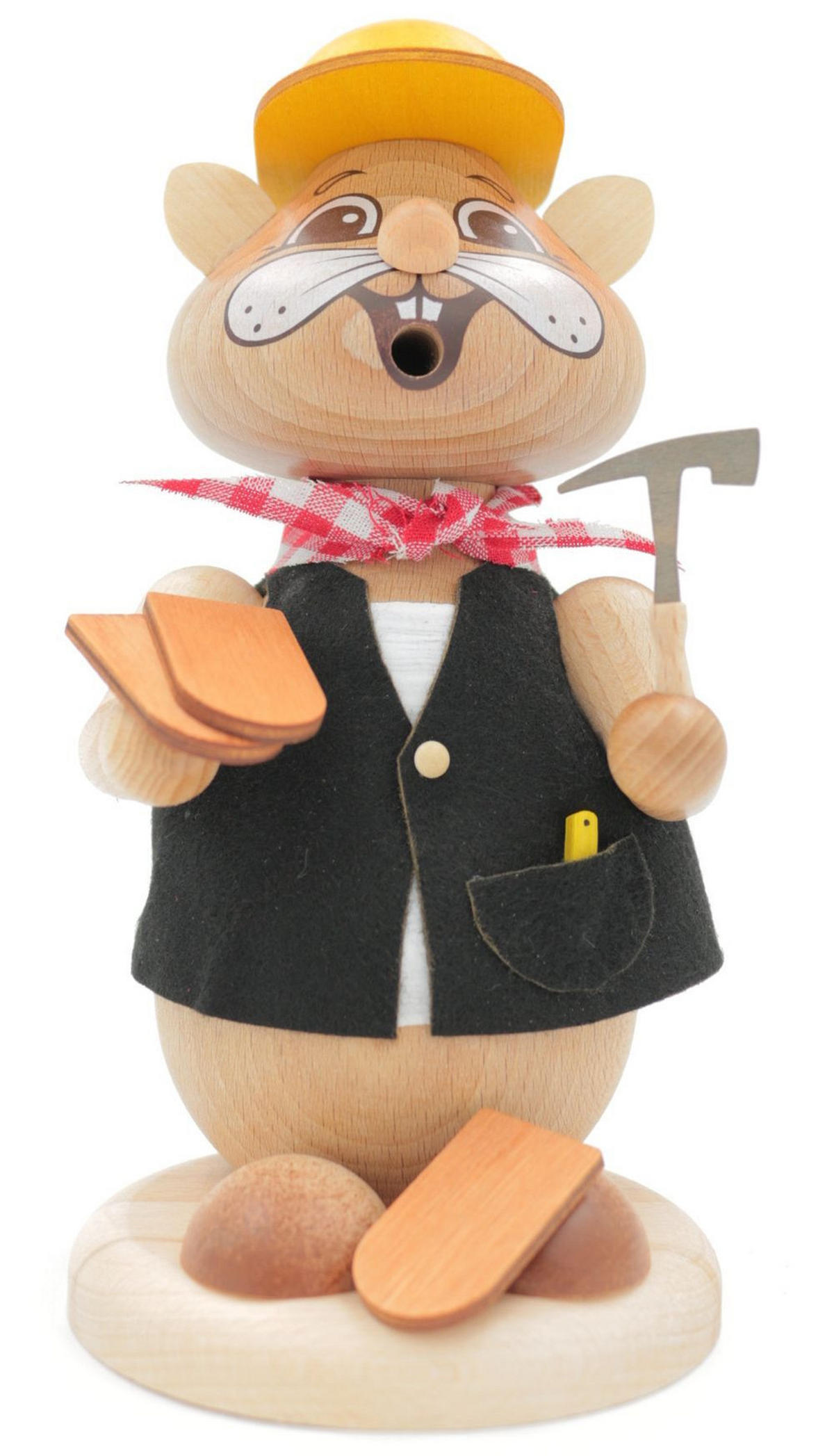 RAUCHFIGUR Hamster Dachdecker 18 cm - Multicolor, Holz (12/18/0.1cm)