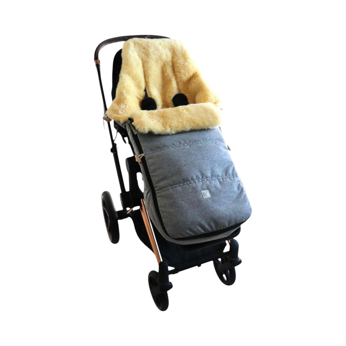 LAMMFELL-FUSSSACK Dublas 2.0, light grey melange - Grau, Fell (45/95cm) - Kaiserbaby