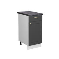 KÜCHENUNTERSCHRANK Fame-Line Anthrazit-Gold 40 cm, AP Anthrazit - Anthrazit/Graphitfarben, Holzwerkstoff (40/82/60cm) - Vicco