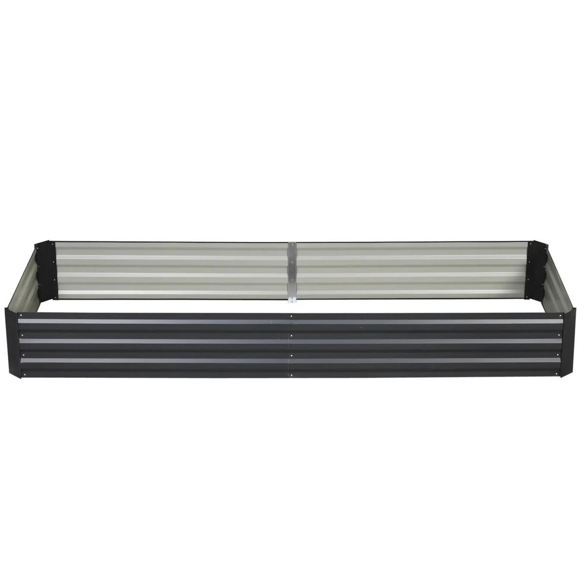 BLUMENKASTEN aus Stahl 241x90,5x30 cm Grau mit offenem Boden - Grau, Metall (90.5/30/241cm) - Modfu