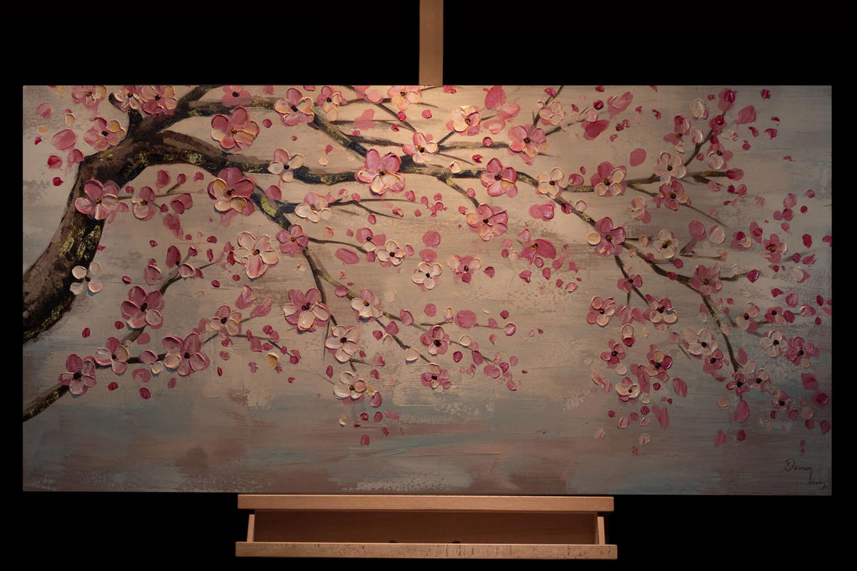 ÖLGEMÄLDE 120/60 cm - Pink, Holz/Textil (1.7/60cm) - KUNSTLOFT