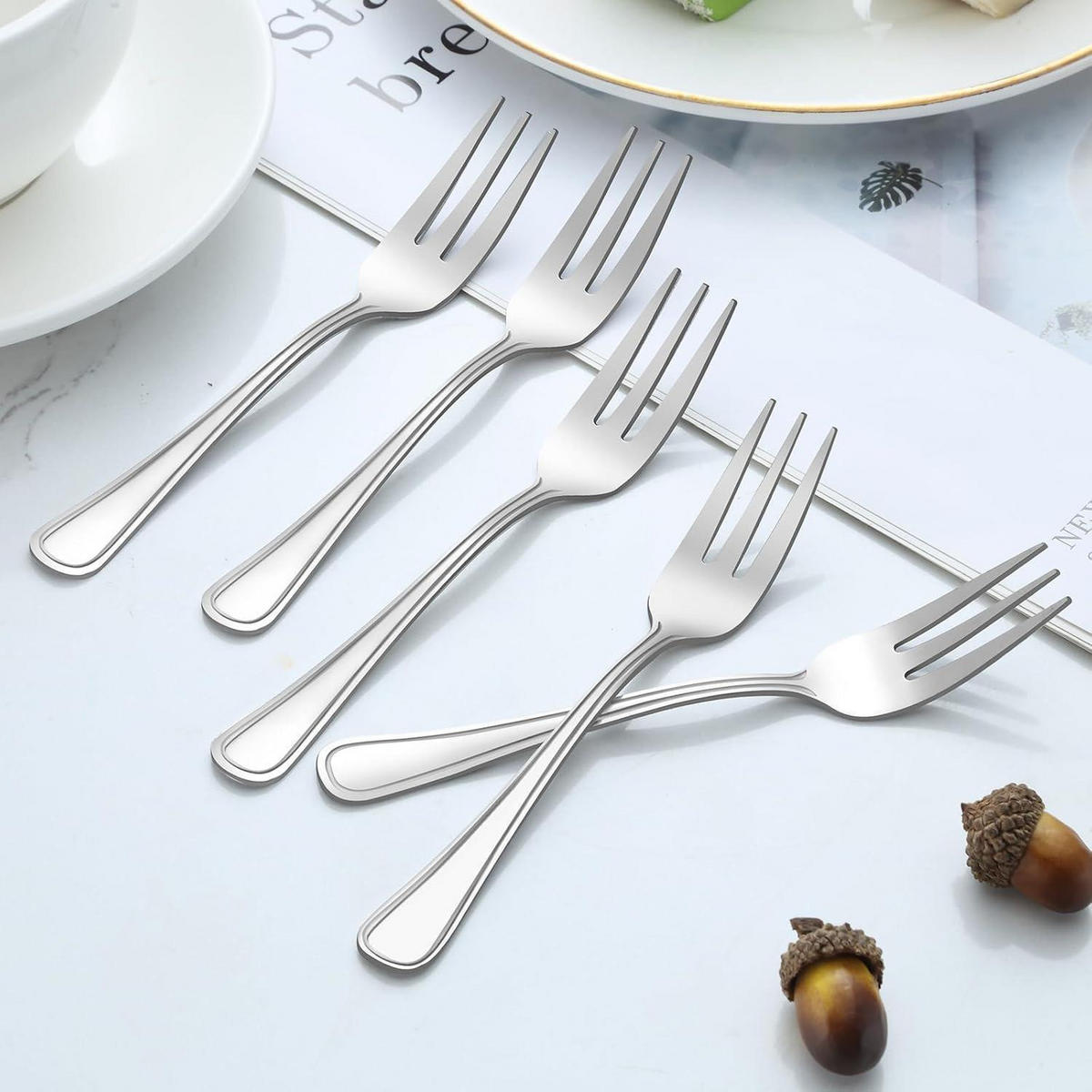 DESSERTGABELN 24-teiliges Set Edelstahl 14,5 cm - Silberfarben, Metall