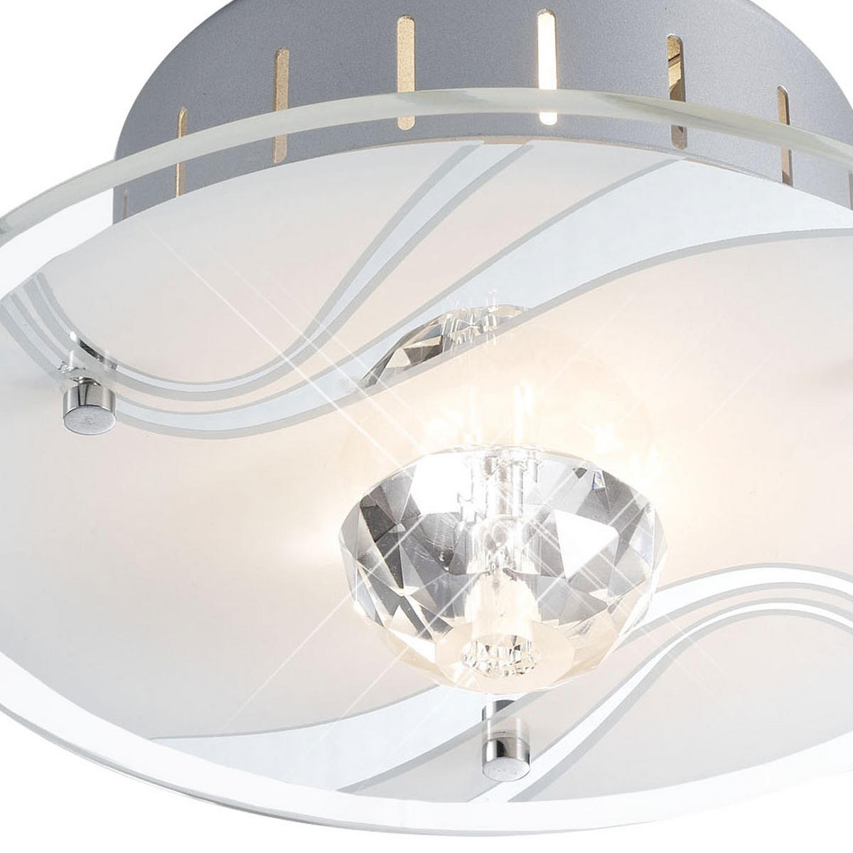 DECKENLEUCHTE Spiegelglas Weiß 2er Set - Weiß, Glas (18/18/11cm)