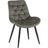 ESSZIMMERSTUHL Samt Anthrazit - Anthrazit/Schwarz, Textil/Metall (56/85/63cm) - CLP