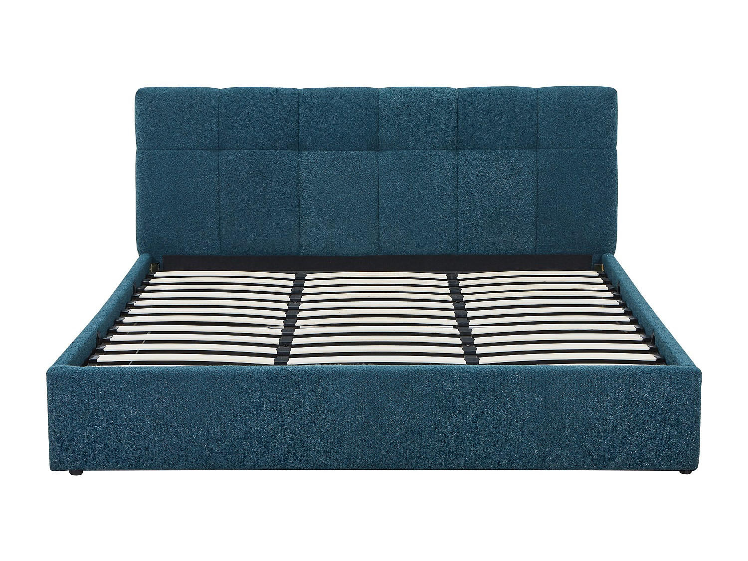 BETT mit Bettkasten - 2 Personen - Stoff - Blaugrün - - Grün, Textil (180/200cm) - Vente-Unique