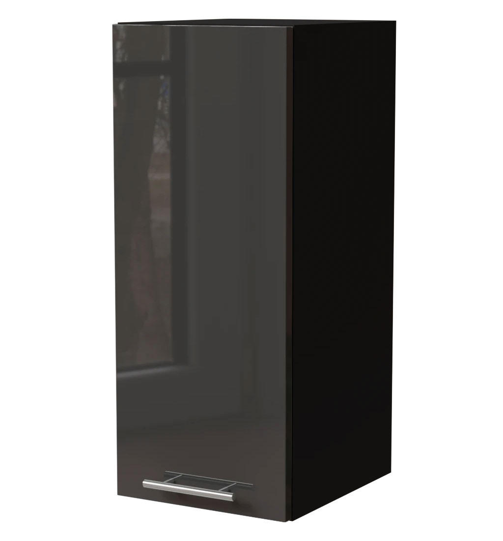 Feldmann-Wohnen Küchenhängeschrank Graphit, Schwarz 30x72x32.5 cm