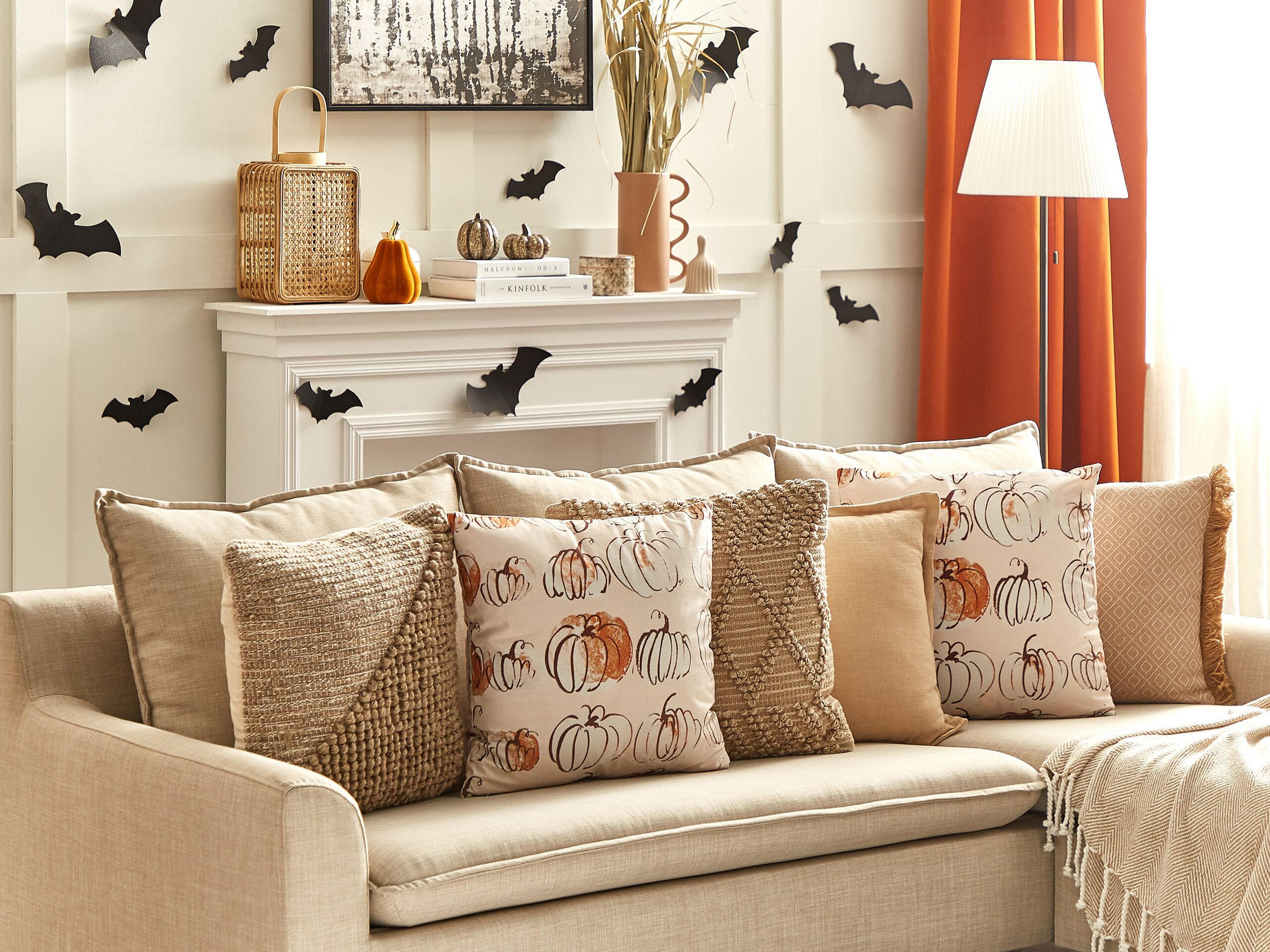DEKOKISSEN Beige 45/45 cm Cucurbita - Beige, Textil (45/45cm) - Beliani