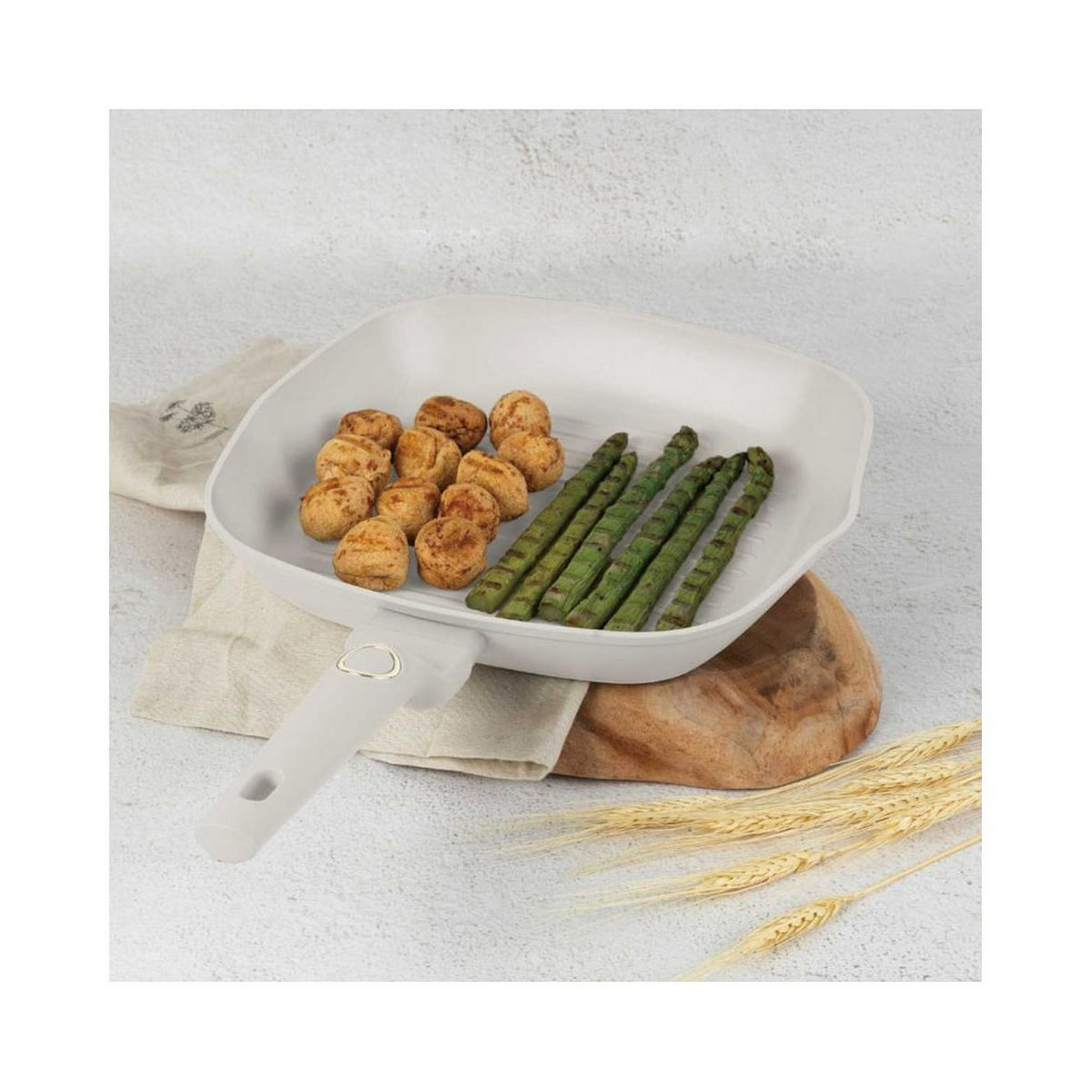 GRILLPFANNE Weiß 28/28/4.1 cm BH8066 - Weiß, Metall (28cm) - Berlinger Haus