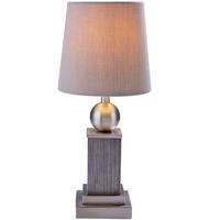 LED TISCHLEUCHTE Rollo Holz Grau - Grau, Holz (15/15/34cm)