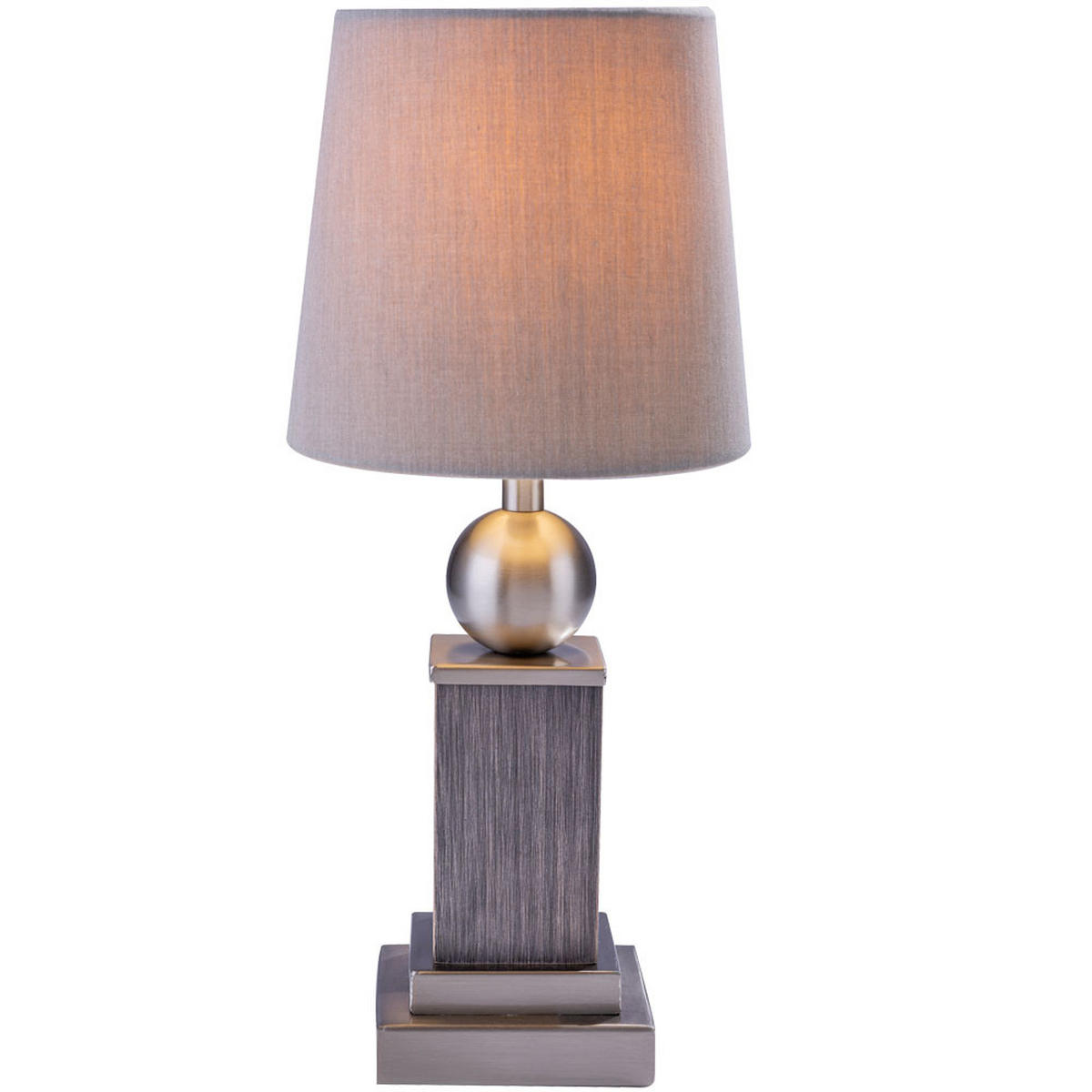 TISCHLEUCHTE ROLLO Holzoptik Grau - Grau, Holz (15/15/34cm) - Globo Lighting