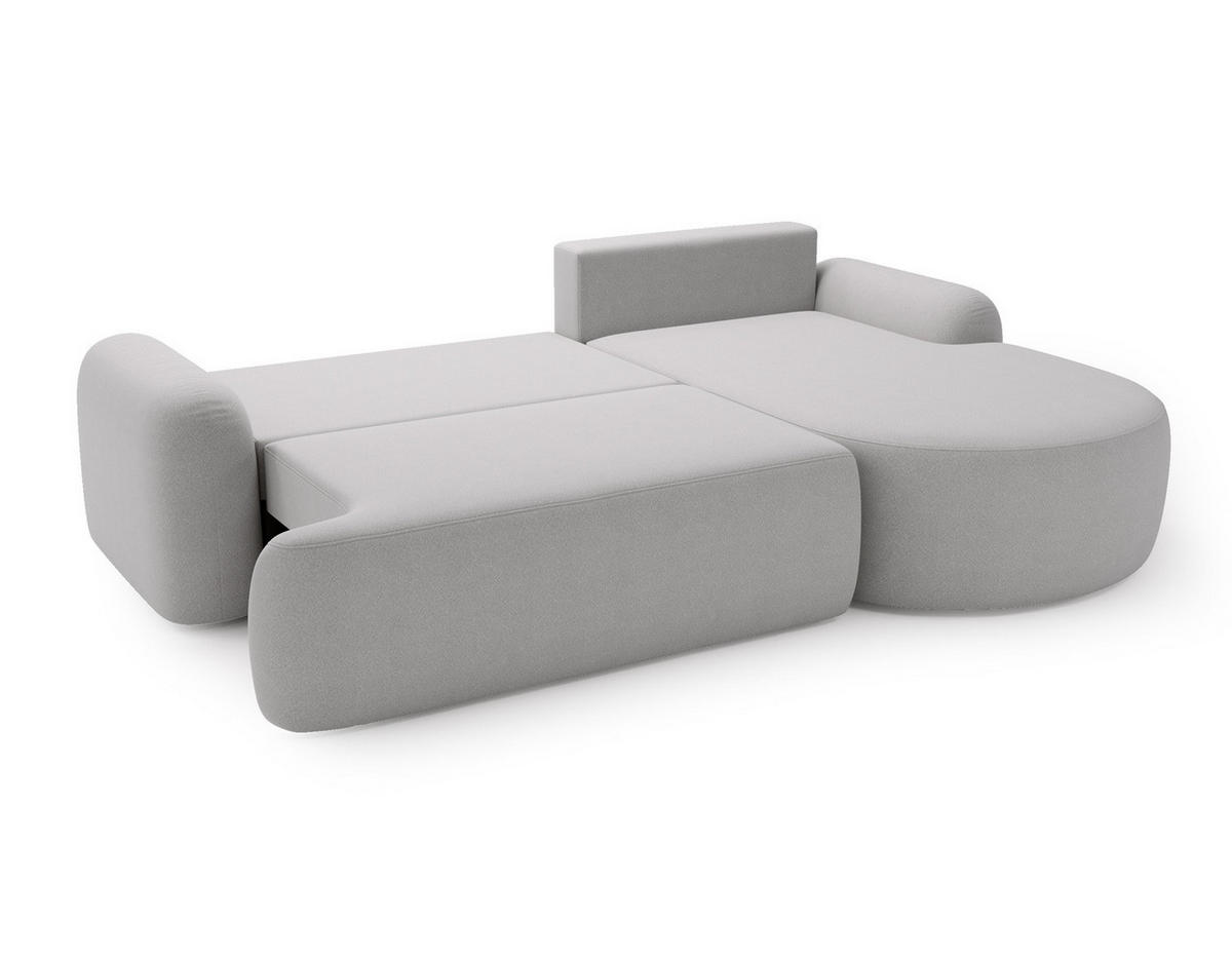 ECKSOFA DION HELLGRAU L - Rechts - Hellgrau, Textil (261/177cm) - Luxkor24